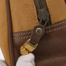 LOEWE Anagram Clutch Bag Leather Beige Gold Auth bs31652-8