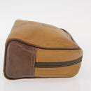 LOEWE Anagram Clutch Bag Leather Beige Gold Auth bs31652-3