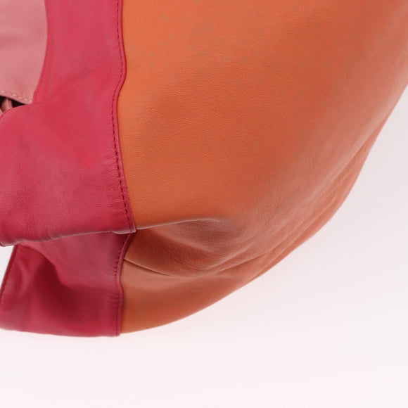 LOEWE Nappa Aire Anagram Hand Bag Leather Orange Auth bs31653