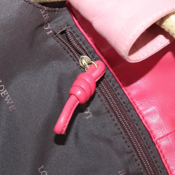 LOEWE Nappa Aire Anagram Hand Bag Leather Orange Auth bs31653