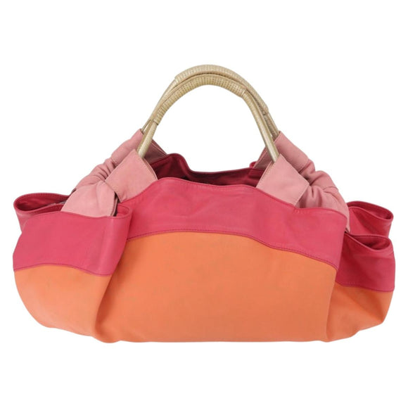 LOEWE Nappa Aire Anagram Hand Bag Leather Orange Auth bs31653