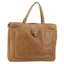 LOEWE Anagram Tote Bag Leather Beige Gold Auth bs31654-1