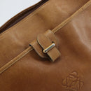 LOEWE Anagram Tote Bag Leather Beige Gold Auth bs31654-17