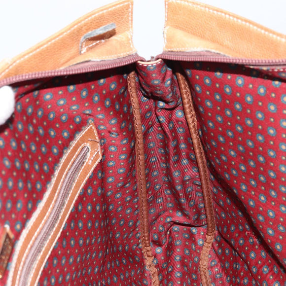 LOEWE Anagram Tote Bag Leather Beige Gold Auth bs31654