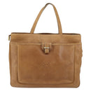 LOEWE Anagram Tote Bag Leather Beige Gold Auth bs31654-13