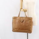 LOEWE Anagram Tote Bag Leather Beige Gold Auth bs31654-23