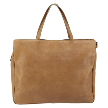 LOEWE Anagram Tote Bag Leather Beige Gold Auth bs31654 - 0
