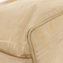 Salvatore Ferragamo Shoulder Bag Nylon Leather Beige Silver Auth bs31655-16