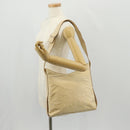 Salvatore Ferragamo Shoulder Bag Nylon Leather Beige Silver Auth bs31655-28