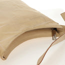 Salvatore Ferragamo Shoulder Bag Nylon Leather Beige Silver Auth bs31655-9