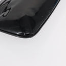 Salvatore Ferragamo Gancini Shoulder Bag Enamel Black Gold Auth bs31656-10