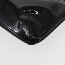 Salvatore Ferragamo Gancini Shoulder Bag Enamel Black Gold Auth bs31656-13