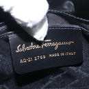 Salvatore Ferragamo Gancini Shoulder Bag Enamel Black Gold Auth bs31656-15