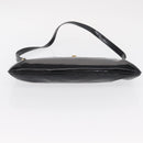 Salvatore Ferragamo Gancini Shoulder Bag Enamel Black Gold Auth bs31656-9