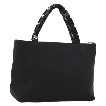 Salvatore Ferragamo Hand Bag Canvas Black Silver Auth bs31657