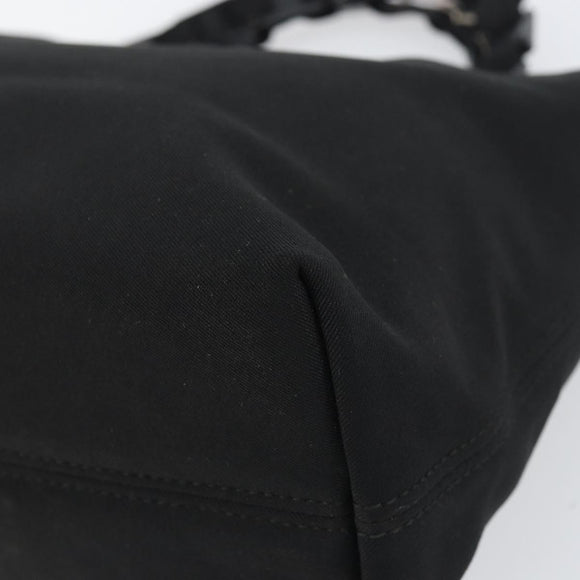 Salvatore Ferragamo Hand Bag Canvas Black Silver Auth bs31657