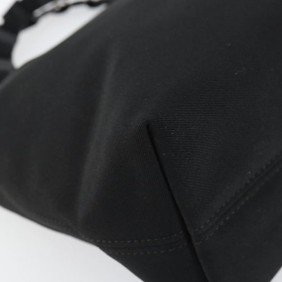 Salvatore Ferragamo Hand Bag Canvas Black Silver Auth bs31657