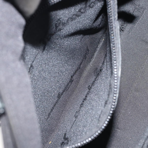 Salvatore Ferragamo Hand Bag Canvas Black Silver Auth bs31657