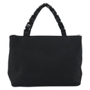 Salvatore Ferragamo Hand Bag Canvas Black Silver Auth bs31657-2