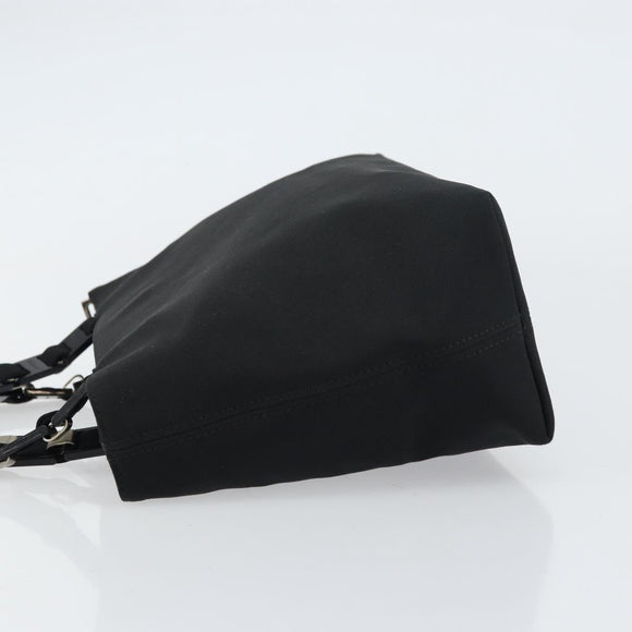 Salvatore Ferragamo Hand Bag Canvas Black Silver Auth bs31657