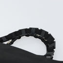 Salvatore Ferragamo Hand Bag Canvas Black Silver Auth bs31657-8