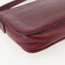 SAINT LAURENT Shoulder Bag Leather Red Gold Auth bs31658-16