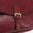 SAINT LAURENT Shoulder Bag Leather Red Gold Auth bs31658-17