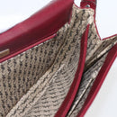 SAINT LAURENT Shoulder Bag Leather Red Gold Auth bs31658-19