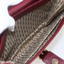 SAINT LAURENT Shoulder Bag Leather Red Gold Auth bs31658-21