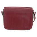 SAINT LAURENT Shoulder Bag Leather Red Gold Auth bs31658-2