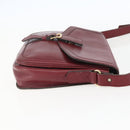 SAINT LAURENT Shoulder Bag Leather Red Gold Auth bs31658-4