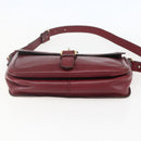 SAINT LAURENT Shoulder Bag Leather Red Gold Auth bs31658-5