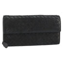 BOTTEGA VENETA INTRECCIATO Long Wallet Leather Black Auth bs31659-1