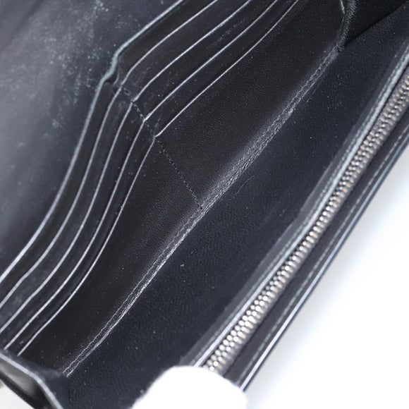 BOTTEGA VENETA INTRECCIATO Long Wallet Leather Black Auth bs31659