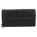BOTTEGA VENETA INTRECCIATO Long Wallet Leather Black Auth bs31659-2