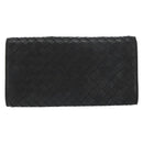 BOTTEGA VENETA INTRECCIATO Long Wallet Leather Black Auth bs31659-3