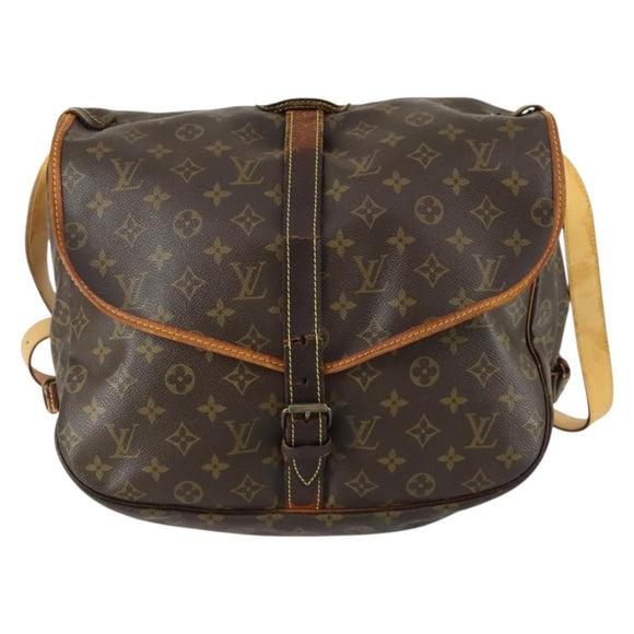 LOUIS VUITTON Monogram Saumur 35 Shoulder Bag M42254 LV Auth bs31663