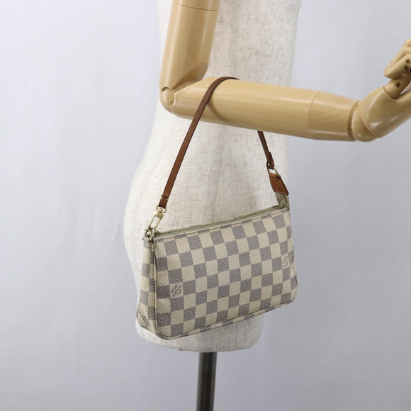 LOUIS VUITTON Damier Azur Pochette Accessoires Pouch N51986 LV Auth bs31668