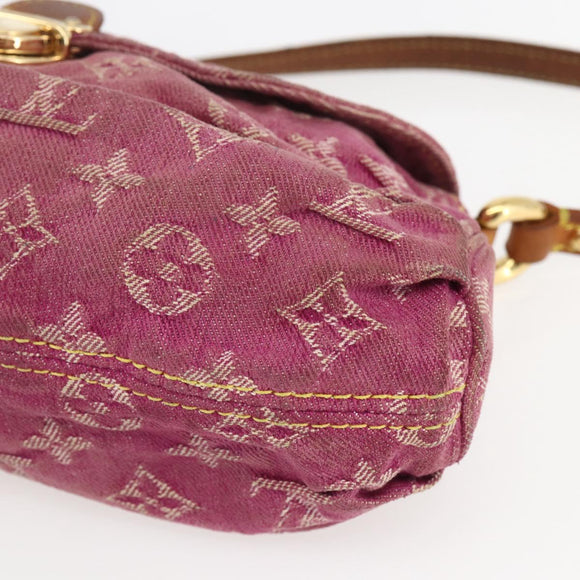 LOUIS VUITTON Monogram Denim Mini Preity Bag Fuchsia M95216 LV Auth bs31670V