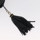 BALLY Chain Shoulder Bag Leather Navy Gold Auth bs31671-9