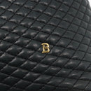 BALLY Chain Shoulder Bag Leather Navy Gold Auth bs31671-18