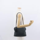 BALLY Chain Shoulder Bag Leather Navy Gold Auth bs31671-22