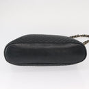 BALLY Chain Shoulder Bag Leather Navy Gold Auth bs31671-5