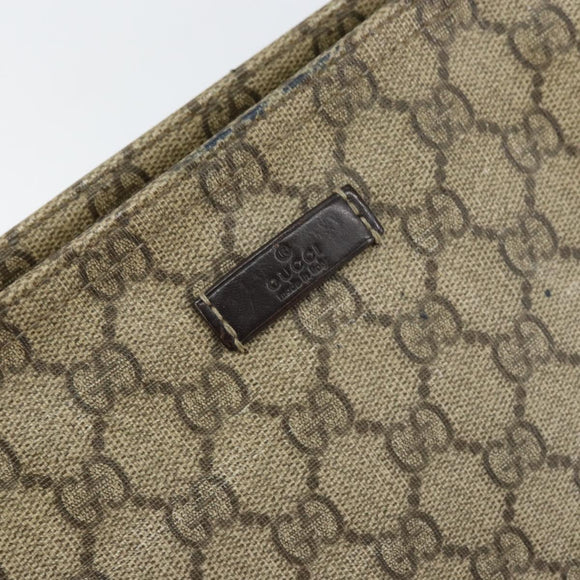 GUCCI GG Supreme Shoulder Bag PVC Beige Gold 201446 Auth bs31672