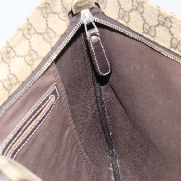 GUCCI GG Supreme Shoulder Bag PVC Beige Gold 201446 Auth bs31672