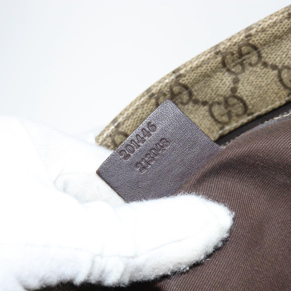 GUCCI GG Supreme Shoulder Bag PVC Beige Gold 201446 Auth bs31672