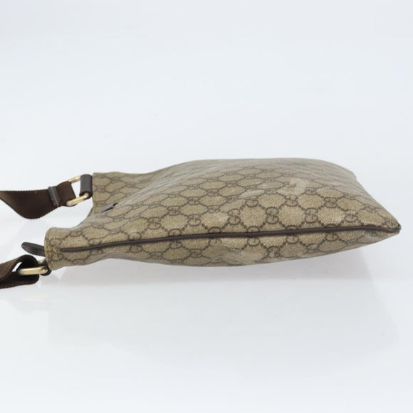 GUCCI GG Supreme Shoulder Bag PVC Beige Gold 201446 Auth bs31672