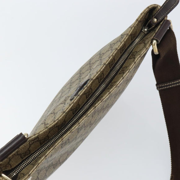 GUCCI GG Supreme Shoulder Bag PVC Beige Gold 201446 Auth bs31672