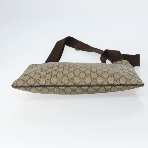 GUCCI GG Supreme Shoulder Bag PVC Beige Gold 201446 Auth bs31672