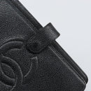 CHANEL Agenda Day Planner Cover Caviar Skin Black Gold CC Auth bs31674-12